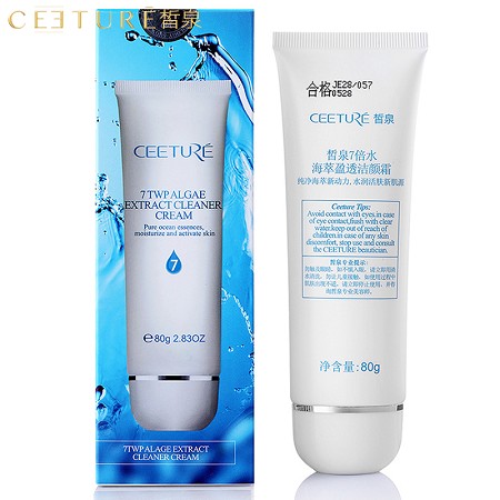 皙泉 7倍水海萃盈透洁颜霜80g 弱酸性丰富泡沫、清洁污垢、控油去痘、盈润舒缓、零刺激
