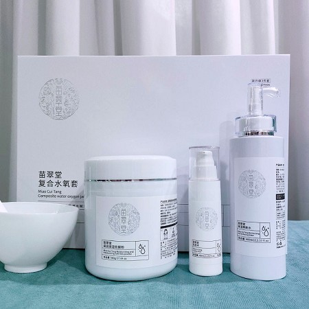 苗翠堂 植萃复合水氧3件套 (肌底液30ml+柔肤水400ml+软膜粉500g)补水保湿,滋润饱满,柔滑剔透